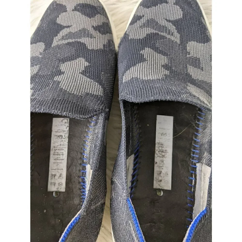 Rothy's Gray Camo Textile The‎ Original Slip On Sneakers Size 9.5 Womens Loafers